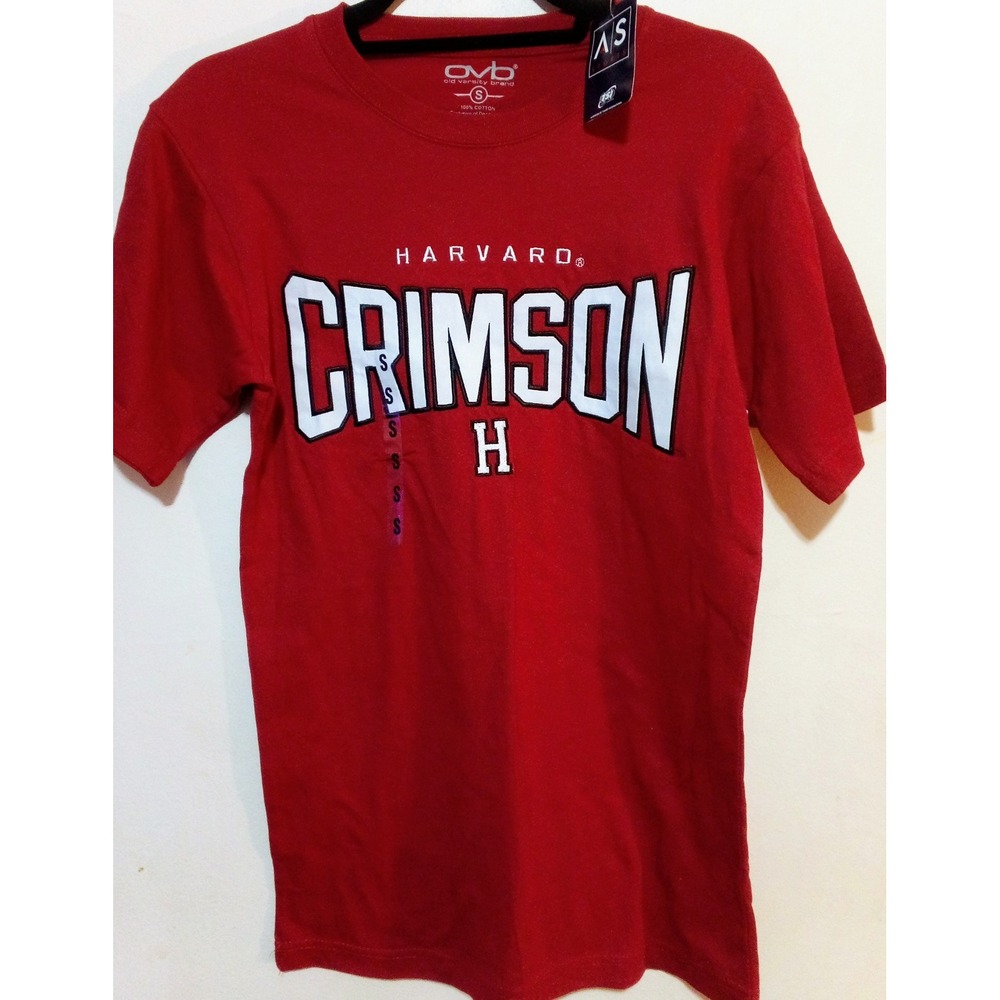 NEW OVB Old Varsity Brand Harvard Crimson Premium Adult‎ Tee, Size Small